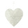 Coeur 3D en fil de fer avec du coton, avec suspension     Taille: 20cm    Color: blanc