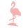 Flamingo aus Karton, schwer entflammbar nach B1, doppelseitig farbig     Groesse: 30cm    Farbe: pink     #