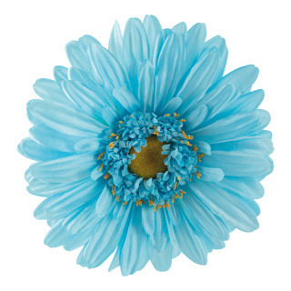 Gerbera head out of artificial silk, to hang     Size: Ø 30cm    Color: blue