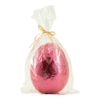 Oeuf de Pâques en sachet en polystyrène     Taille: 18x14cm    Color: rose
