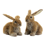 Rabbits 2-fold, out of styrofoam and fake fur, sitting...