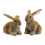 Rabbits 2-fold, out of styrofoam and fake fur, sitting...