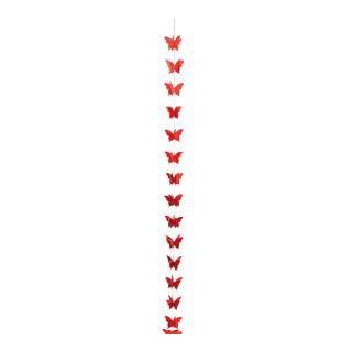 Schmetterling Girlande 3D, aus Papier, zum Hängen     Groesse: 250cm, Schmetterling: 11x8cm    Farbe: rot