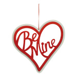 Heart with lettering »Be Mine« out of wood,...
