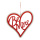 Cœur avec inscription »Be Mine« en bois, à suspendre     Taille: 20cm    Color: rouge/blanc
