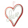 Heart with lettering »Love« out of wood, one-sided, with hanger     Size: 30x25cm    Color: white/red