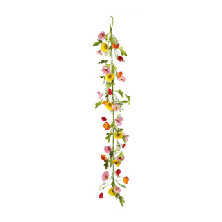 Blumengirlande aus Kunstseide/Kunststoff, beschmückt, biegsam, zum Hängen     Groesse: 163cm    Farbe: bunt