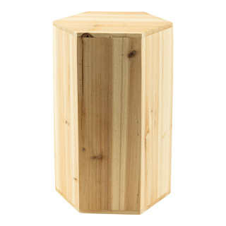Podium à 6 angles, en bois     Taille: 20x16,7x10cm, 30cm de haut    Color: nature