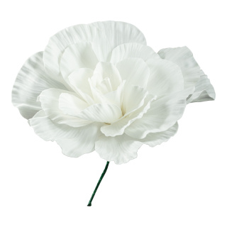 Peony rose out of foam, flexible     Size: Ø 50cm, stem: 18cm    Color: white