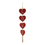 Heart garland out of wood, to hang     Size: 64x11,5cm...