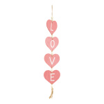 Heart garland out of wood, to hang     Size: 64x11,5cm...