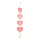 Heart garland out of wood, to hang     Size: 64x11,5cm    Color: pink/white