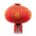 Chinese lantern out of velvet, with tassels, for hanging     Size: Ø 57cm    Color: red/gold