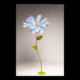 Cosmea fleur en papier, avec tige courte     Taille: Ø 80cm    Color: bleu/lila