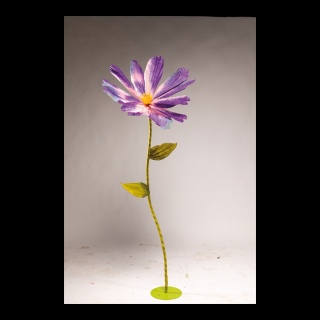 Cosmea head out of paper, with short stem     Size: Ø 80cm    Color: purple/pink