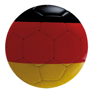 Football en plastique, imprimé des deux faces, plat     Taille: Ø 30cm    Color: noir/rouge/or