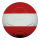 Football out of plastic, double-sided printed, flat     Size: Ø 30cm    Color: red/white
