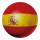 Football out of plastic, double-sided printed, flat     Size: Ø 30cm    Color: red/yellow