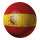 Football out of plastic, double-sided printed, flat     Size: Ø 50cm    Color: red/yellow