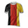 Football shirt out of plastic, double-sided printed, flat     Size: 60x50cm    Color: black/red/gold