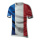 Football shirt out of plastic, double-sided printed, flat     Size: 60x50cm    Color: blue/white/red