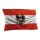 Flagge Österreich mit Adler aus Kunststoff, doppelseitig bedruckt, flach     Groesse: 58x40cm    Farbe: rot/weiß     #