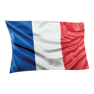 Flag out of plastic, double-sided printed, flat     Size: 58x40cm    Color: blue/white/red