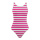 Badeanzug aus Kunststoff, doppelseitig bedruckt, flach     Groesse: 62x31cm    Farbe: fuchsia/weiß     #