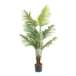 Palmier en pot 9 feuilles, en plastique     Taille: 110cm, Pot : Ø 15cm    Color: vert