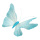 Papillon avec clip en papier, flexible     Taille: 30cm    Color: bleu/blanc