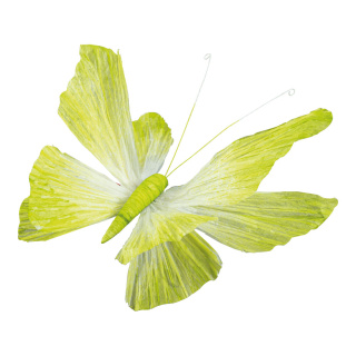 Papillon avec clip en papier, flexible     Taille: 30cm    Color: vert/blanc