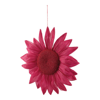 Fleur en papier avec cintre     Taille: 60cm    Color: rose/blanc