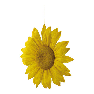 Fleur en papier avec cintre     Taille: 60cm    Color: jaune/blanc