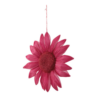 Blüte aus Papier mit Hänger     Groesse: 30cm    Farbe: pink/weiß