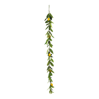 Lemon garland with 8 lemons, out of plastic, 69 leaves, to hang     Size: 178cm    Color: green/yellow