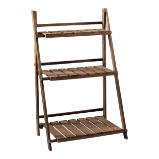 Wooden shelf with 3 compartments, wood, foldable     Size: 94x60x35cm    Color: brown
