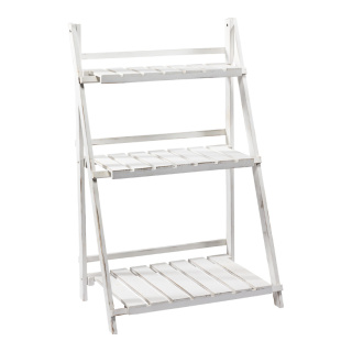 Wooden shelf with 3 compartments, wood, foldable     Size: 94x60x35cm    Color: white
