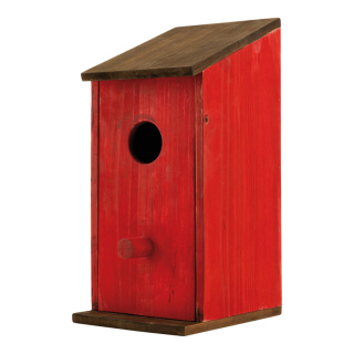 Bird house out of wood, foldable     Size: 31x17x14cm    Color: red