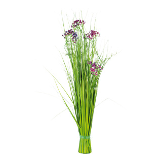 Botte dherbe avec «Queen Ann» fleurs, plastique     Taille: Ø 25cm, 75cm    Color: vert/violet
