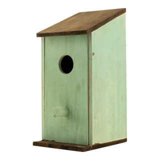 Bird house out of wood, foldable     Size: 31x17x14cm    Color: mint