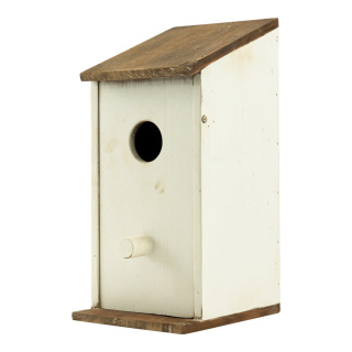 Bird house out of wood, foldable     Size: 31x17x14cm    Color: white