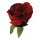 Tête de rose en papier, avec tige courte     Taille: Ø 30cm    Color: rouge