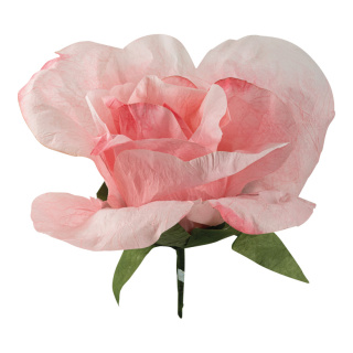 Rosenkopf aus Papier, mit kurzem Stiel     Groesse: Ø 30cm    Farbe: pink