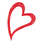 Herzkontur, flach, Draht mit Sisal, Ø 60cm,  rot