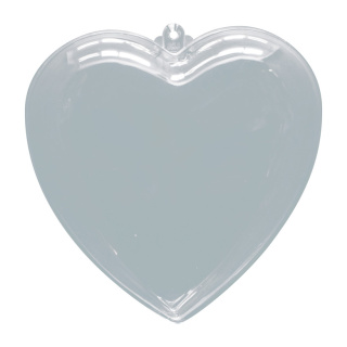 Heart plastic, 2 halves, to fill     Size: Ø 6cm    Color: clear