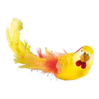 Budgerigar with clip styrofoam, feathers     Size: 5x26cm    Color: yellow