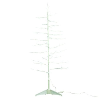 Baum mit 120 LED Birnchen, 120cm, Metallzweige, biegsam, Plastikfuß, mit Transformator IP44 24V/16VA, fÂ�uer Außen geeignet,  weiß/weiß #