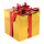 Geschenkpaket mit Folienschleife, Styrofoam, Folie Abmessung: 30x30cm Farbe: gold/rot