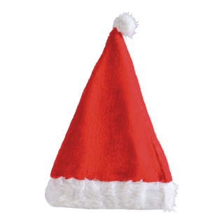 Bonnet de Père Noël  peluche Color: rouge/blanc Size:  X 40cm