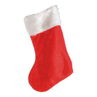 Weihnachtsmannsocke Plüsch     Groesse:40cm    Farbe:rot/weiß